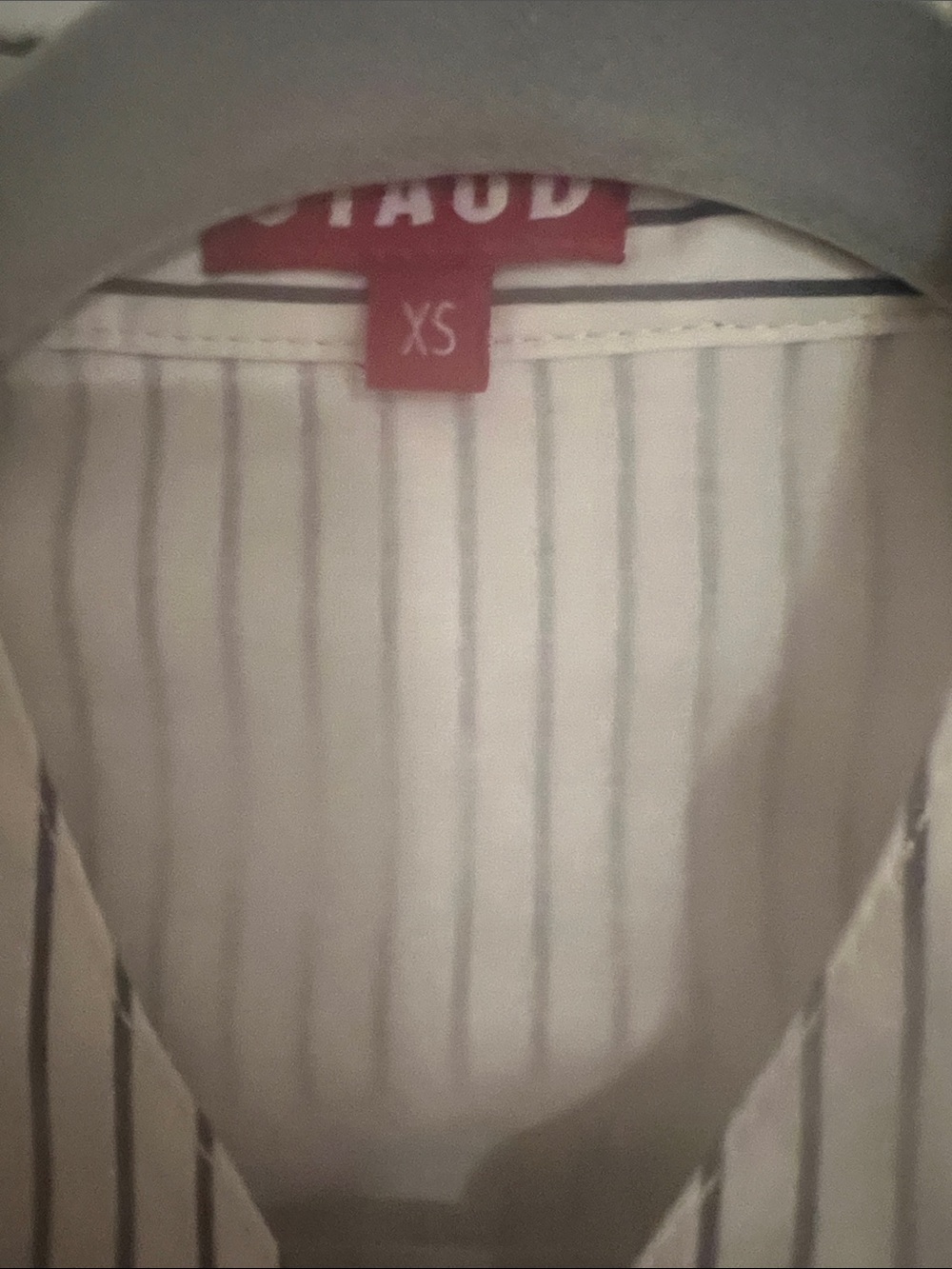 STAUD White Dress with Black Pinstripes - Picture 2 of 4